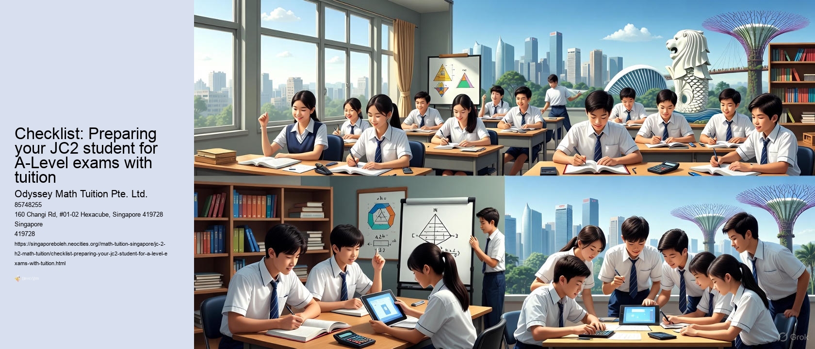 Checklist: Preparing your JC2 student for A-Level exams with tuition