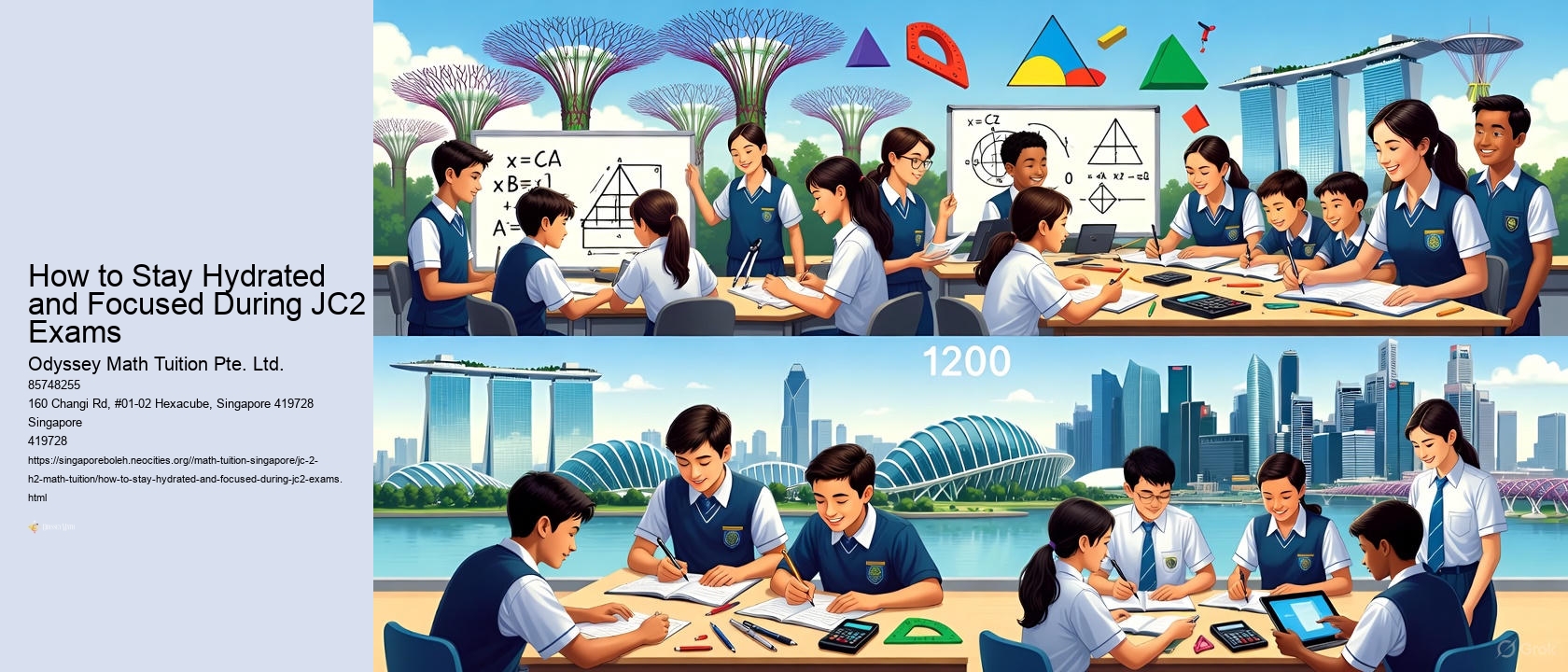 How to Stay Hydrated and Focused During JC2 Exams