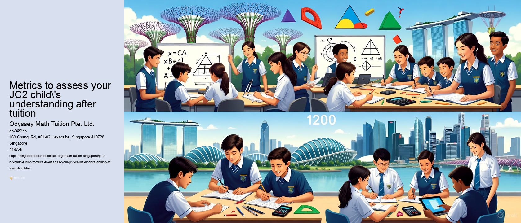 Metrics to assess your JC2 child's understanding after tuition