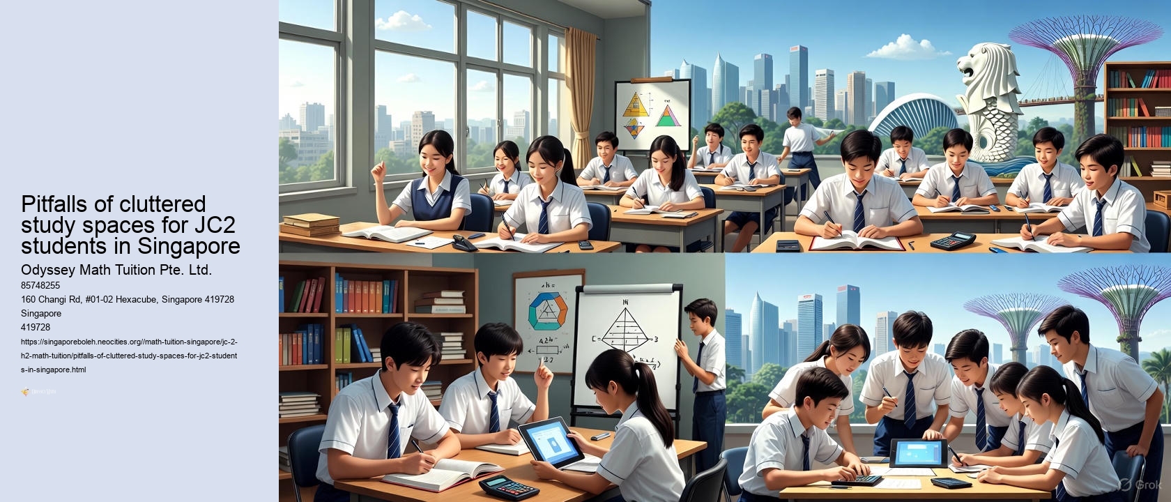 Pitfalls of cluttered study spaces for JC2 students in Singapore