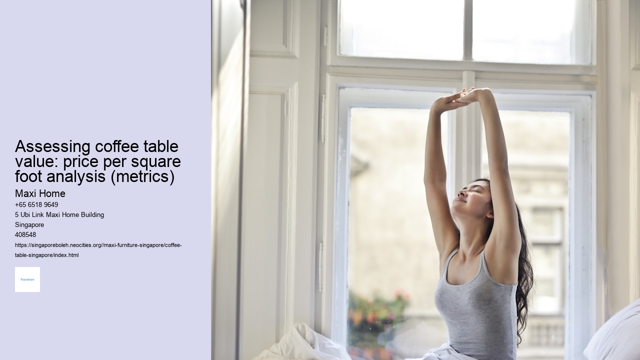 Assessing coffee table value: price per square foot analysis (metrics)