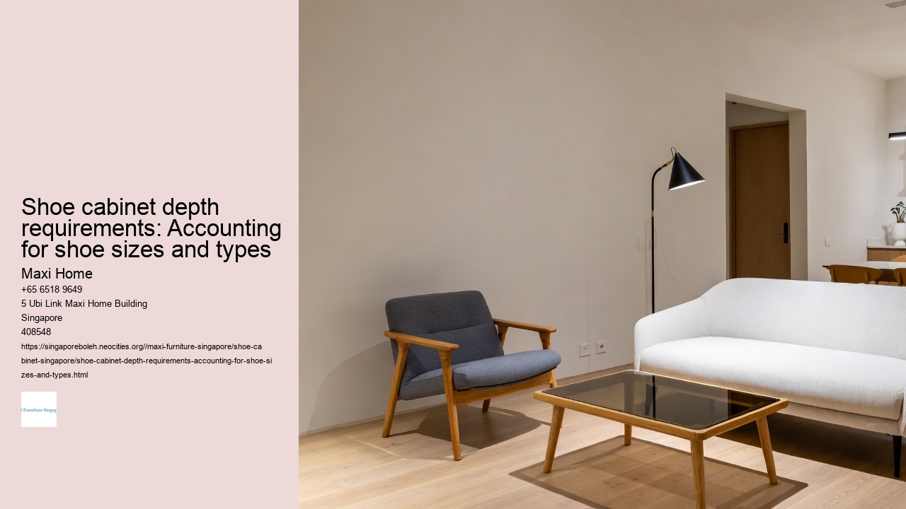 Shoe cabinet depth requirements: Accounting for shoe sizes and types